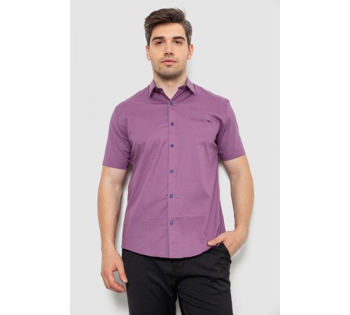 Рубашка мужская с принтом, цвет сиреневый, 214R7329