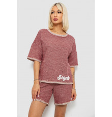 Костюм женский повседневный, цвет бордовый, 257R604