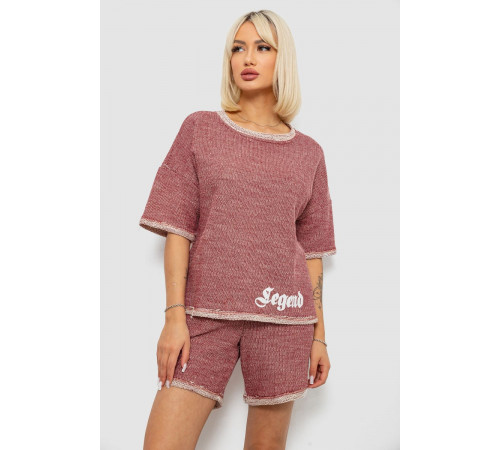 Костюм женский повседневный, цвет бордовый, 257R604