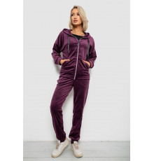 Спортивный костюм женский велюровый, цвет сливовый, 257R4122