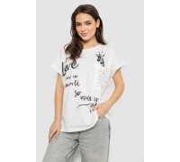 Футболка женская с принтом, цвет молочный, 244R3011