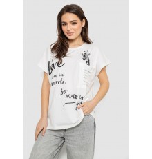 Футболка жіноча з принтом, колір молочний, 244R3011