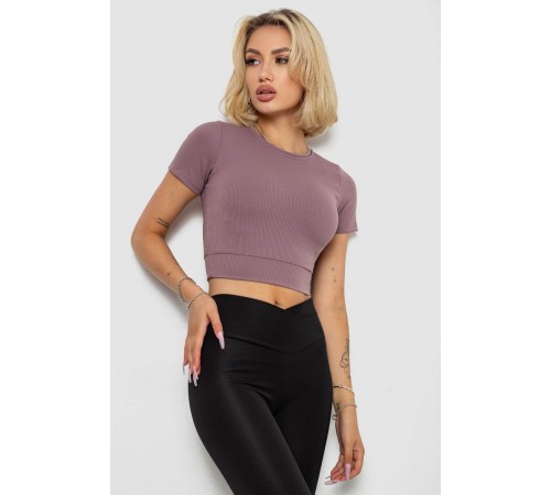 Футболка - топ жіноча в рубчик, колір сливовий, 238R58210