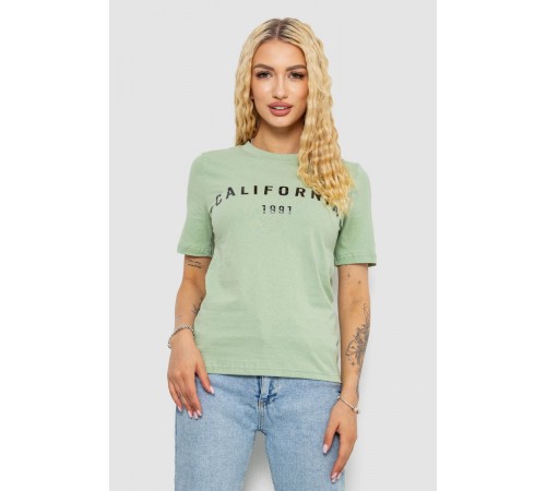 Футболка жіноча з принтом 241R130, колір оливковий, 241R131