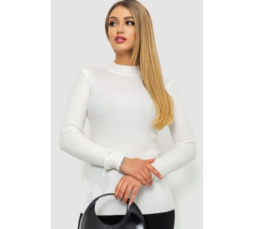 Кофта жіноча однотонна базова, колір молочний, 244R2032