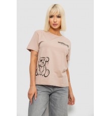 Футболка жіноча з принтом, колір бежевий, 244R2001-5