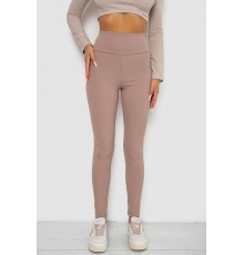 Лосини однотонні в рубчик, колір мокко, 238R606