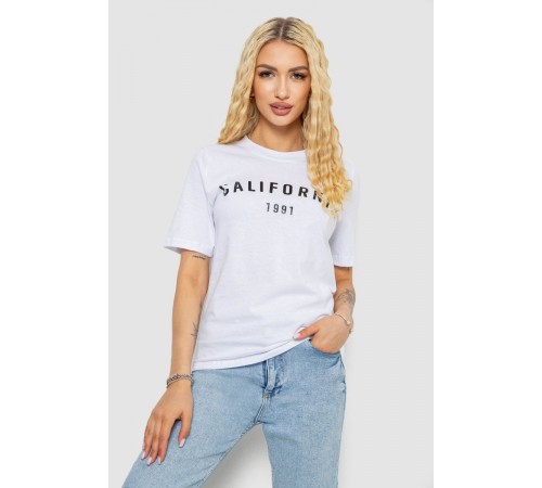 Футболка жіноча з принтом, колір білий, 241R134