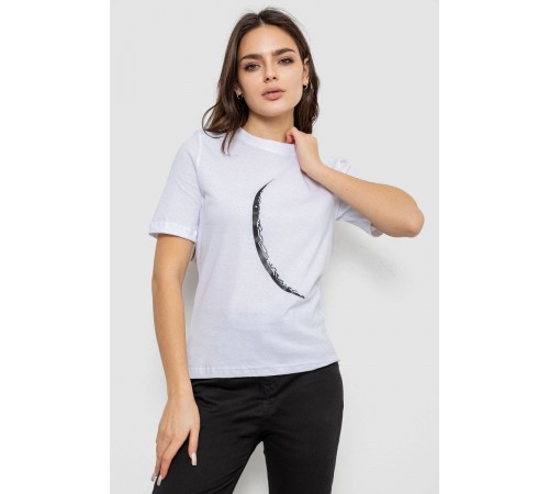 Футболка жіноча з принтом, колір білий, 241R1830