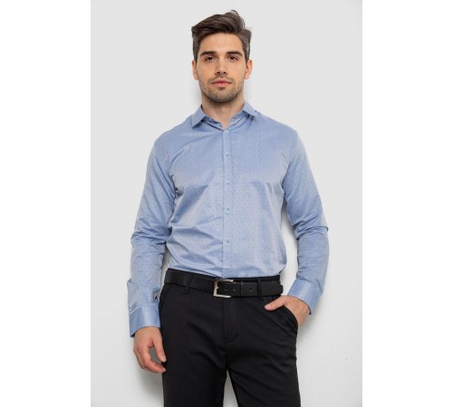 Рубашка мужская с длинным рукавом, цвет джинс, 214R836