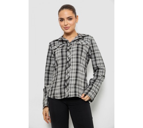 Сорочка жіноча в клітку, колір сірий, 230R064-1