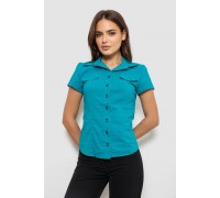 Сорочка жіноча однотонна, колір бірюзовий, 230R068-1