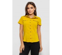 Сорочка жіноча однотонна, колір гірчичний, 230R068-1