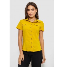 Сорочка жіноча однотонна, колір гірчичний, 230R068-1