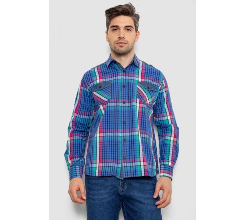 Рубашка мужская в клеточку, цвет разноцвет , 214R0743-1