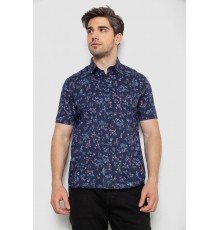 Сорочка чоловіча з принтом, колір темно-синій, 214R6917-91