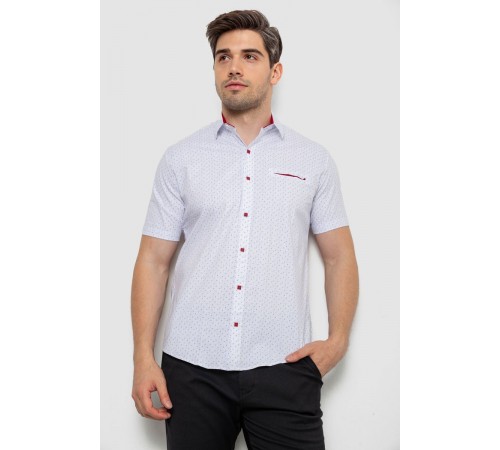 Рубашка мужская с принтом, цвет белый, 214R7332