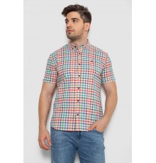 Рубашка мужская в клетку, цвет молочный, 214R842