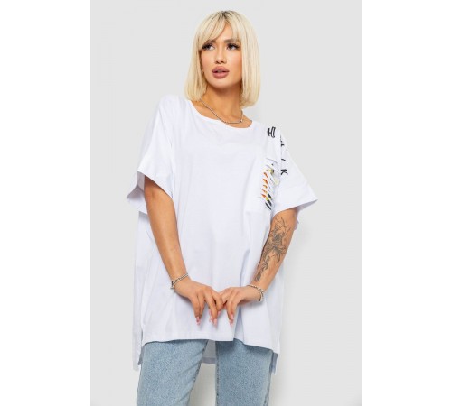 Футболка жіноча з принтом, колір білий, 244R2514