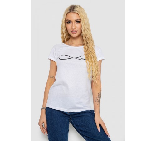 Футболка жіноча з принтом, колір білий, 244R2207
