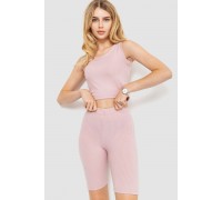 Костюм жіночий в рубчик повсякденний, колір пудровий, 214R700