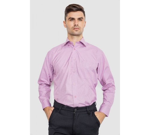 Рубашка мужская в полоску, цвет светло-сиреневый, 244R332