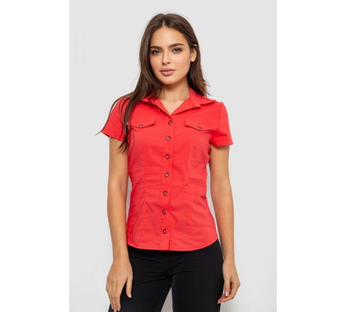 Сорочка жіноча однотонна, колір кораловий, 230R068-1