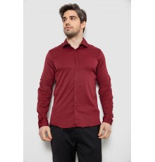 Сорочка чоловіча однотонна з принтом, колір бордовий, 186R6918-6