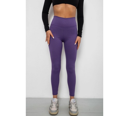 Лосини однотонні в рубчик, колір фіолетовий, 244R312-5