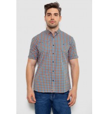 Рубашка мужская в клетку, цвет оранжевый, 214R832