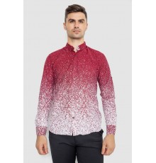 Рубашка мужская повседневная, цвет бордово-белый, 247R407