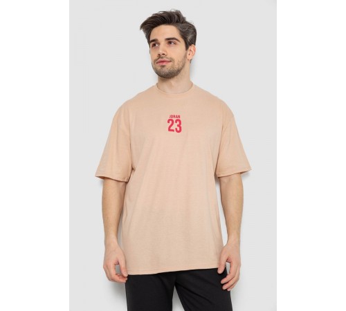 Футболка мужская с принтом, цвет бежевый, 244R7024