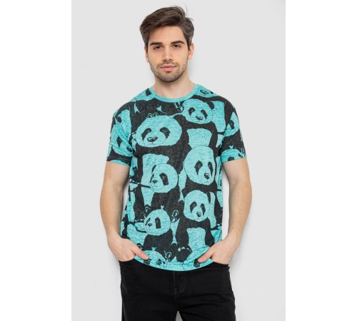 Футболка мужская с принтом, цвет мятный, 244R6034