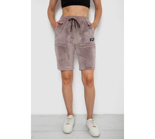 Шорти жіночі  велюрові, колір мокко, 238R58169-1