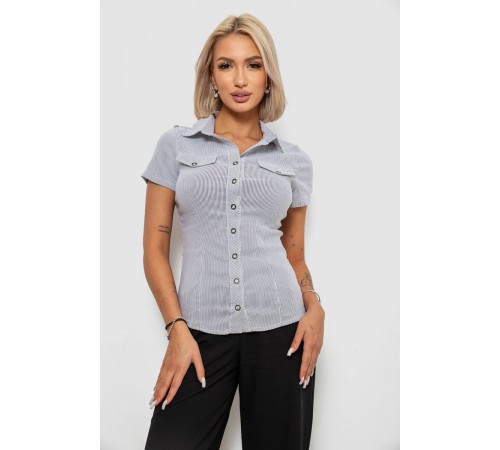 Сорочка класична в смужку, колір світло-сірий, 230R667