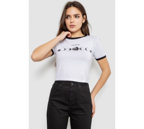 Футболка-топ жіноча з принтом, колір білий, 244R614