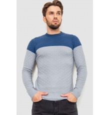 Свитер мужской двухцветный, цвет сине-серый, 161R1205