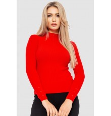 Водолазка жіноча в рубчик, колір червоний, 204R044