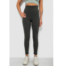 Лосины женские однотонные в рубчик, цвет хаки, 214RU200