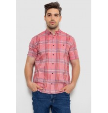 Рубашка мужская в клетку, цвет коралловый, 214R244564