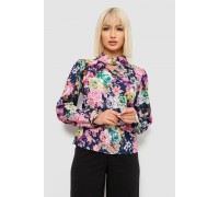 Блуза с цветочным принтом, цвет синий, 230R226