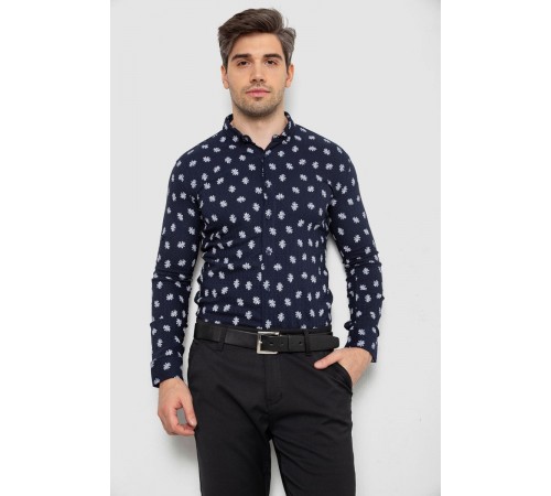 Рубашка мужская с принтом, цвет синий, 214R807