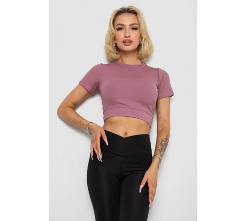 Футболка - топ жіноча в рубчик, колір пудровий, 238R58210