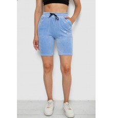 Шорти жіночі  велюрові, колір блакитний, 238R58169-2