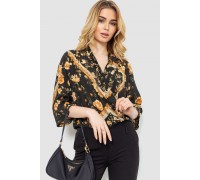 Боді з квітковим принтом, колір чорно-бежевий, 244R049