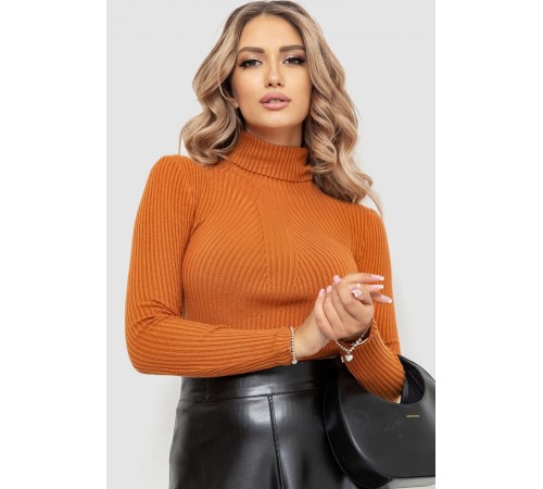 Гольф жіночий в рубчик, колір теракотовий, 204R047