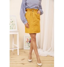 Джинсова міні-спідниця, гірчичного кольору, 164R2023