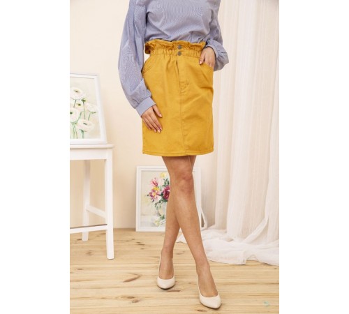 Джинсова міні-спідниця, гірчичного кольору, 164R2023