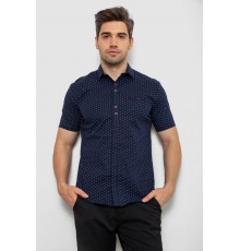 Рубашка мужская с принтом, цвет темно-синий, 214R7019