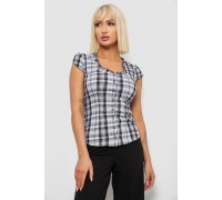 Блуза в клітину, колір сірий, 230R2502